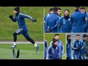 Video: Lionel Messi Lands In Manchester As Argentina Train In Etihad